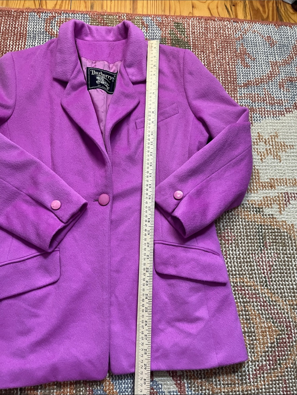 Vintage Burberrys’ Fuchsia Pink Angora Wool Blazer Size 10 Made in USA - Picture 11 of 12